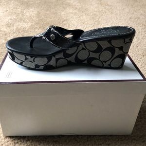 Brand new! Coach signature wedge sandal